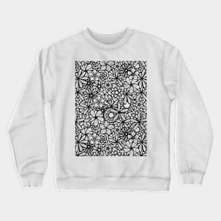 Hand Drawn Flowers Line Art Illustration Crewneck Sweatshirt